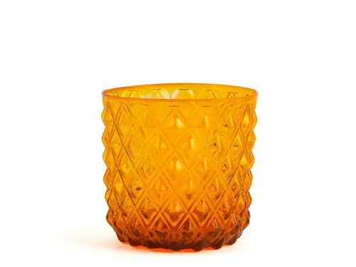 Bicchiere Murano in vetro colore arancio cl 30.