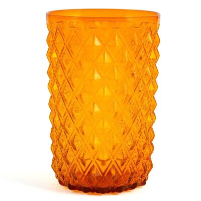 Bicchiere Murano in vetro colore arancio cl 46.