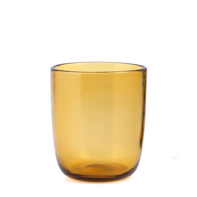 Saturno glass in amber glass cl 35.