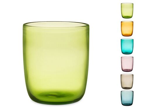 Bicchiere Saturno in vetro colori assortiti cl 35