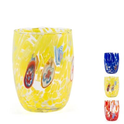 Bicchiere Venezianobombato in vetro colori assortiti cl 38