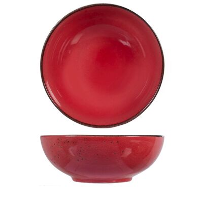 Bolo (Plato Hondo) Gres Reactivo Rojo 16,5 cm