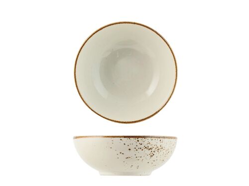 Bolo (Piatto fondo) Reactive in stoneware ivory cm 16,5