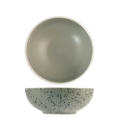 Bolo / Mineral deep plate in gray stoneware 16.5 cm