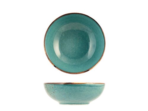 Bolo/Piatto fondo Reactive in stoneware azzurro cm 16,5