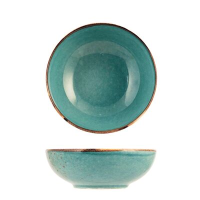 Bolo / Reactive deep plate in light blue stoneware 16.5 cm
