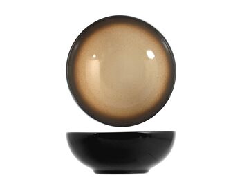 Bolo / Assiette creuse Sahara en grès beige et marron 16,5 cm 1