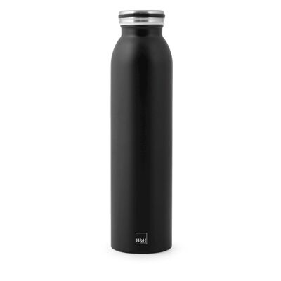 Borraccia termica in acciaio inox nero Lt 0,75