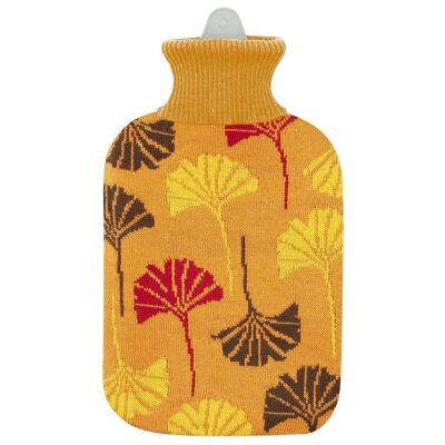 Hot water bottle in bilamellated rubber with acrylic mesh bag cover Autumn decoration lt 2. Maximum water temperature 50 ° degrees. Filling capacity no more than 2/3 of its capacity.