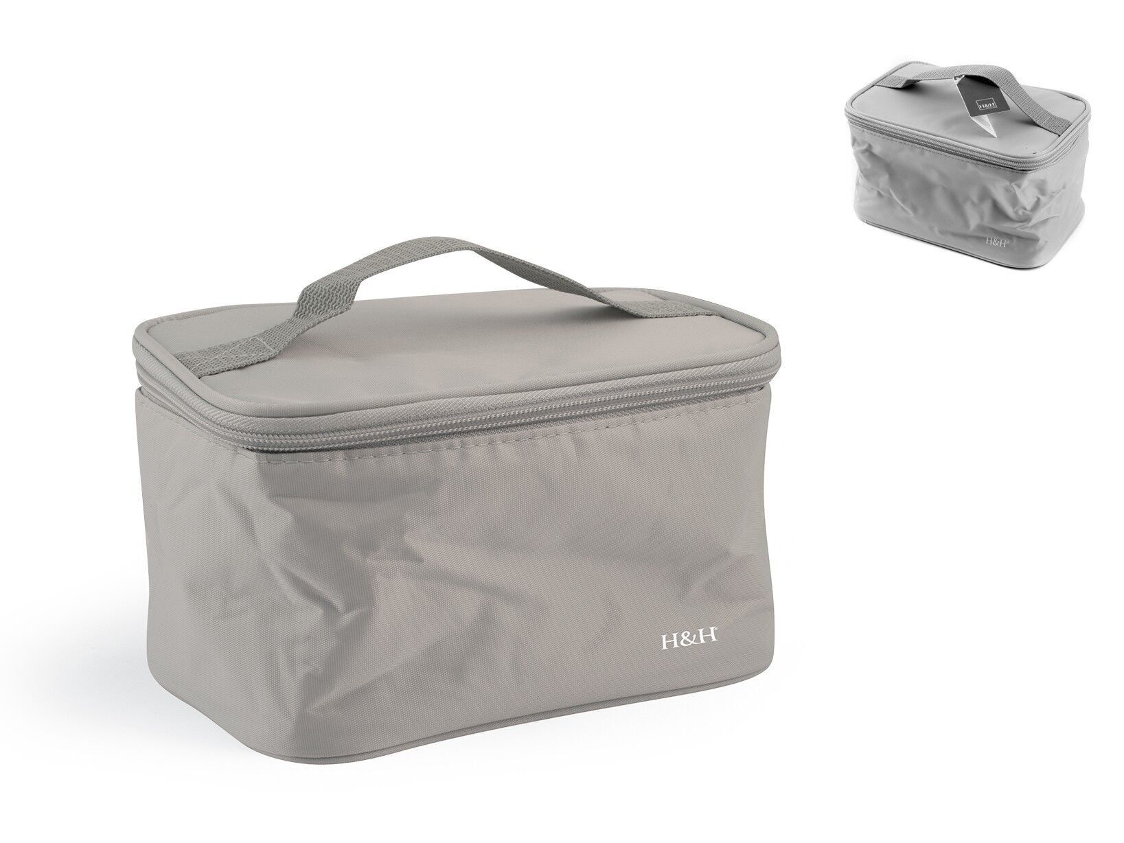 Borsa termica in Peva colore grigio. Prodotta con materiali di qualità, garantisce un ottimo isolamento termico. Contenuto 1,3 lt adatta a pic-nic, gite ed escursioni.