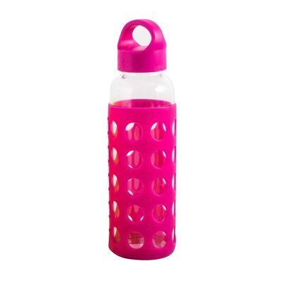 Bottiglia Borosilicato /Silicon Fucsia Tappo Plastica 0,36 cl