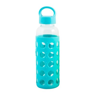 Borosilikat-/Silikonflasche hellblau Kunststoffverschluss 0,36 cl