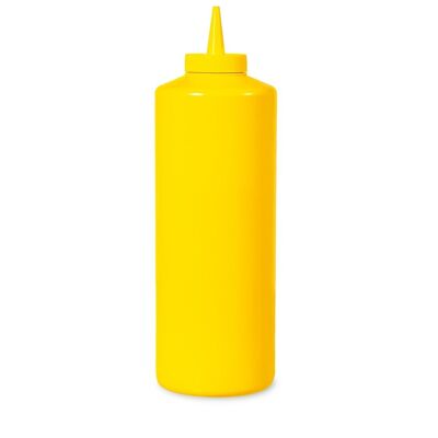 Gelbe 0,95-Liter-Polyethylenflasche