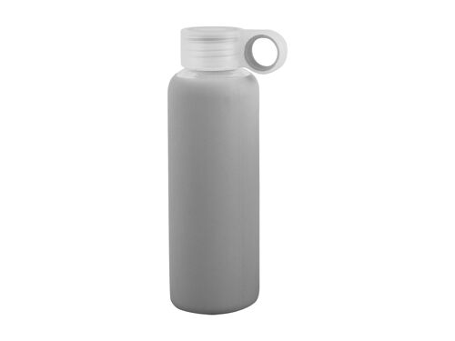 Bottiglia in vetro borosilicato con tappo in polipropilene e rivestimento in silicone grigio Lt 0,36