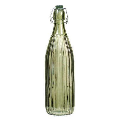 Jungle glass bottle in assorted colors with mechanical cap 1 l.