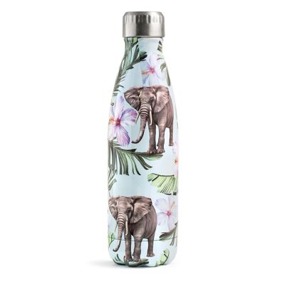 Exotic thermal bottle in 18/10 stainless steel decorated capacity 0.50 cl. . It keeps the heat for 24 hours and the cold for 6 hours. Airtight non-condensing leak-proof cap. BPA FREE