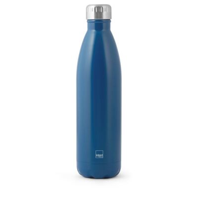 Botella térmica en acero 18/10, color azul, 0,75 lt