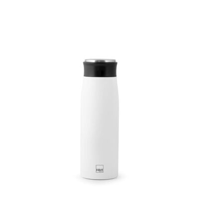 Thermal bottle in 18/10 stainless steel, white color, 0.45 l