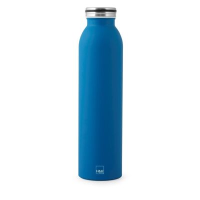 Isolierflasche aus Edelstahl 18/10 in blauer Farbe 0,75 l