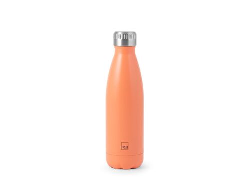 Bottiglia termica in acciaio inox 18/10 colore corallo lt.0,50.Mantiene la temperatura calda o fredda 12 ore