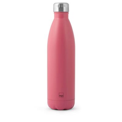 Thermal bottle in 18/10 stainless steel, fuchsia color 0.75 lt