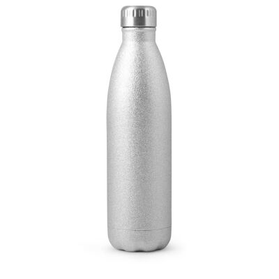 Botella térmica en acero inoxidable 18/10, color gris brillo, 0,75 lt