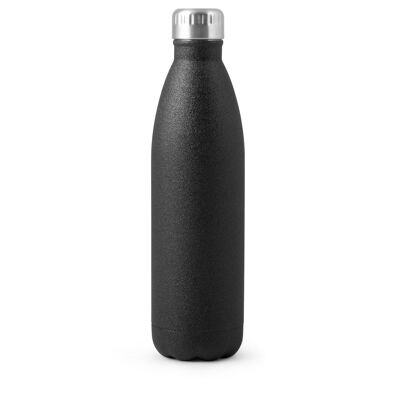 Botella térmica en acero inoxidable 18/10, color negro brillo 0,75 l