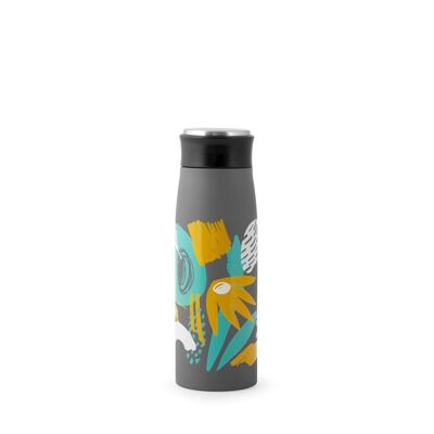 Thermal bottle in 18/10 stainless steel decorates leaves 0.45 lt