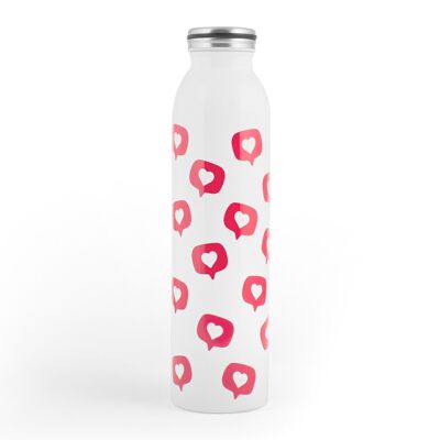 Thermal bottle in 18/10 stainless steel with Hearts decoration 0.75 lt.