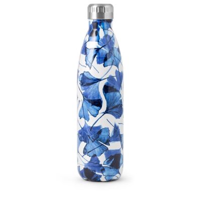 Thermal bottle in 18/10 stainless steel with Ginko decoration 0.75 lt.