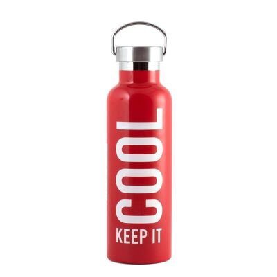 Thermal bottle in 18/10 stainless steel with Slang decoration 0.75 lt. Keeps the temperature hot or cold for 12 hours