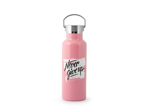 Bottiglia termica in acciaio inox decorata rosa cl 0,50