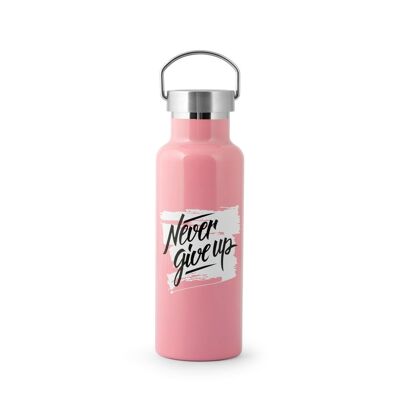 Thermoflasche aus Edelstahl dekoriert rosa 0,50 cl