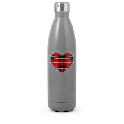 Thermal bottle in stainless steel with heart decoration 0.75 lt; keeps drinks hot for 12 hours, and cold for 8 hours