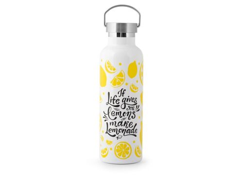 Bottiglia termica in acciaio inox decoro lemons cl 0,75