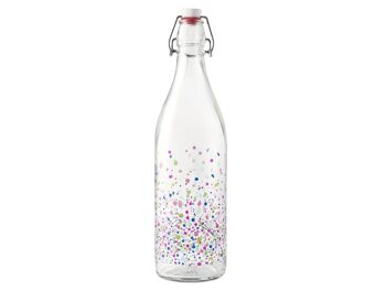 Flacon en verre Tie & Bright décoré avec bouchon mécanique 1 l. 1