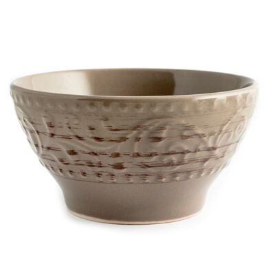 Courtyard bowl in dove gray stoneware cm 15
