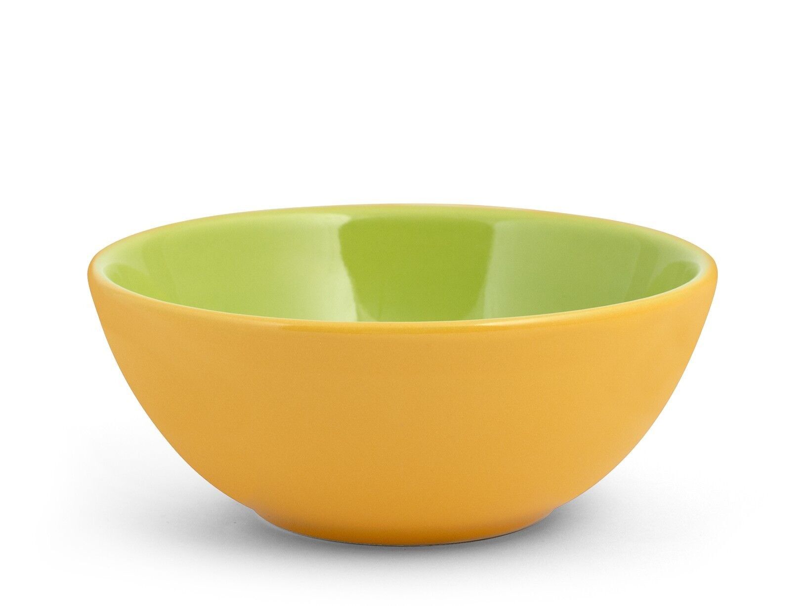 Papayaschale aus Steinzeug außen gelb und innen grün cl 60