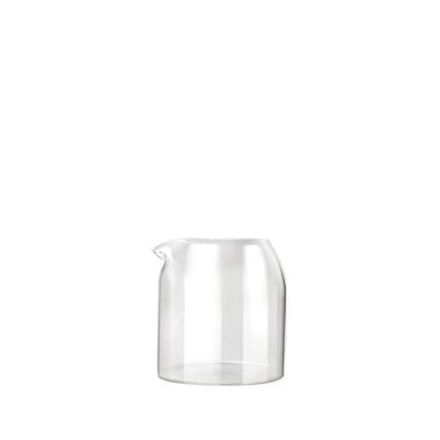 Transparent borosilicate glass jug with spout and cork lt 0,5.