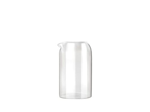 Brocca in vetro borosilicato trasparente con becco e tappo in sughero lt 0,8.