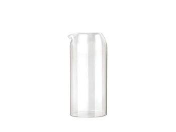 Pichet en verre borosilicaté transparent avec bec verseur et bouchon lt 1.1 2