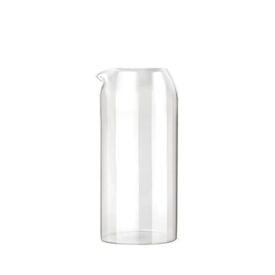 Transparent borosilicate glass jug with spout and cork lt 1.1
