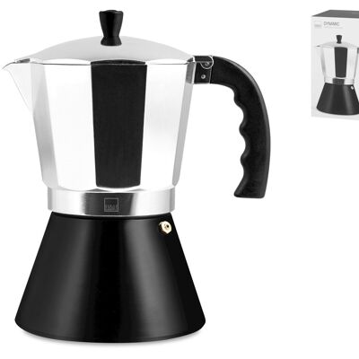 Dynamic 12-cup coffee maker in aluminum with bottom for induction hob