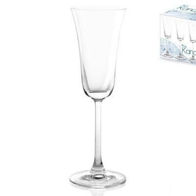 Kandy flute goblet in clear glass cl 15.