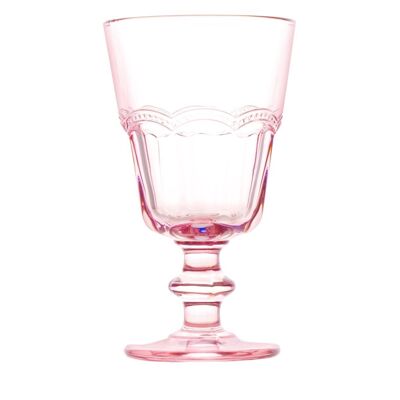 Baroque pink glass goblet 18 cl