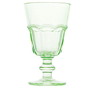 Baroque green glass goblet 18 cl