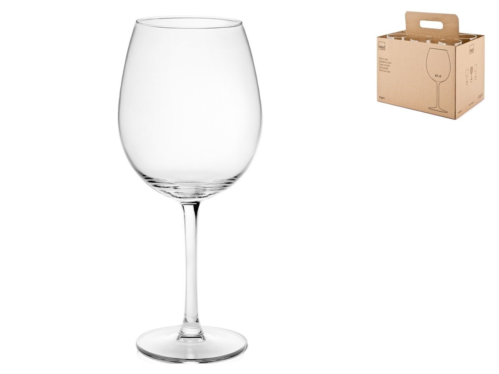 Calice XXL in vetro trasparente cl 61