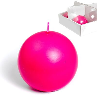 Basic sphere candle 90 mm hot pink