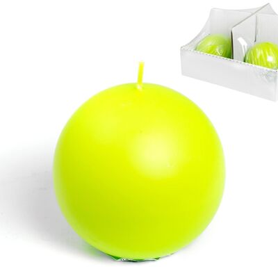 Bougie sphère basique 90 mm citron vert