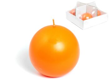 Bougie sphère basique 90 mm orange 4
